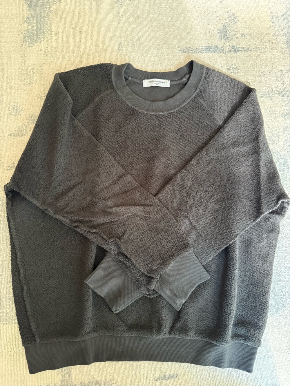 perfectwhitetee Charcoal Ziggy reverse fleece crew neck sweatshirt - Picture 3 of 9